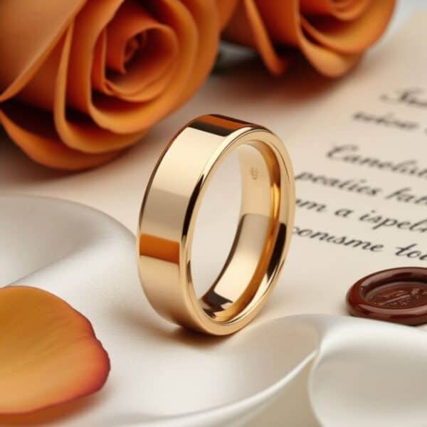 An elegant mans wedding band or engagement ring