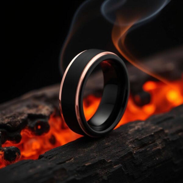 Black Tungsten Engagement Ring for Men