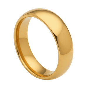 King - Men's Tungsten Ring - Gold Men's Wedding Band Engagement Ring 6mm or 8mm