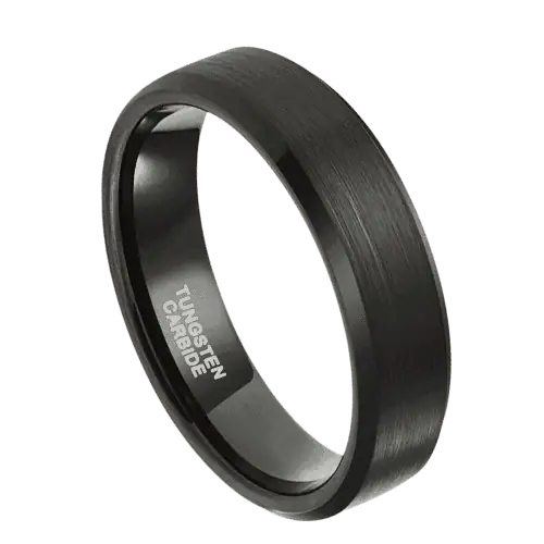 black mens ring wedding anniversary engagement band 6mm 8mm tungsten ring in all sizes