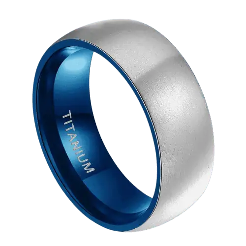 mens silver ring wedding anniversary engagement brushed titanium band in all sizes