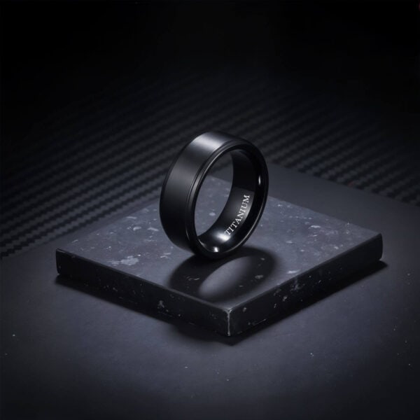 Black Titanium Ring for Men
