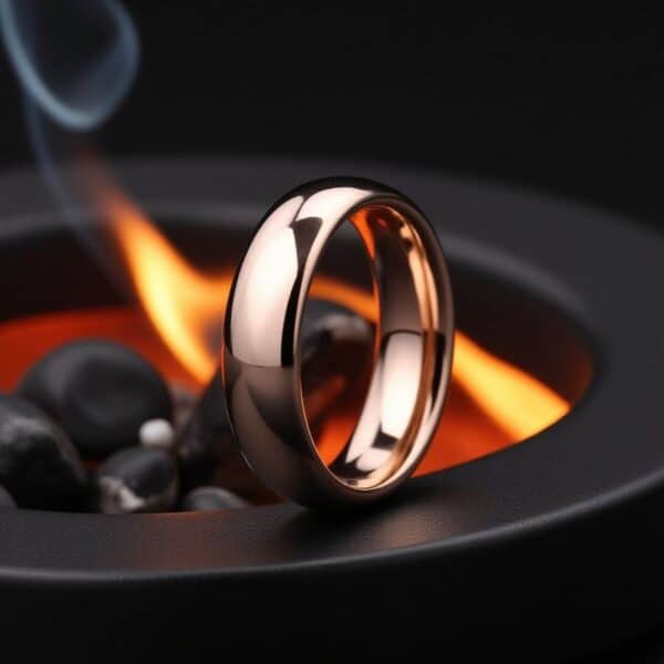 Gents Band in Tungsten Rose Gold