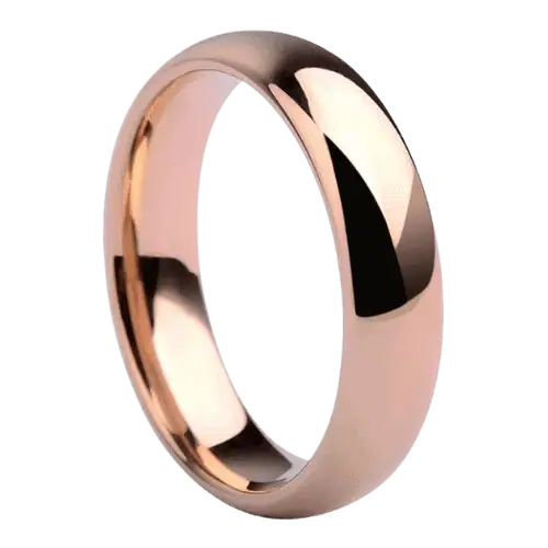 rose gold mens ring wedding anniversary engagement band 6mm tungsten polished in all sizes