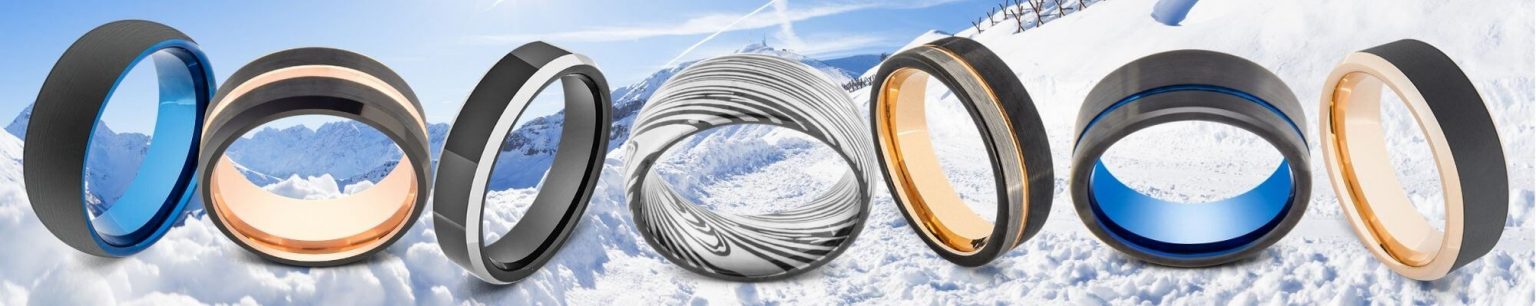 Collection of men's black rings