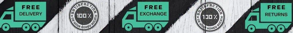 Truck that says free delivery and 100% satisfaction guarantee logo against black and white background