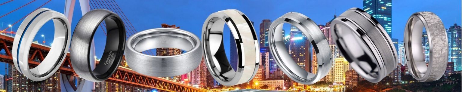 Collection of silver rings for men