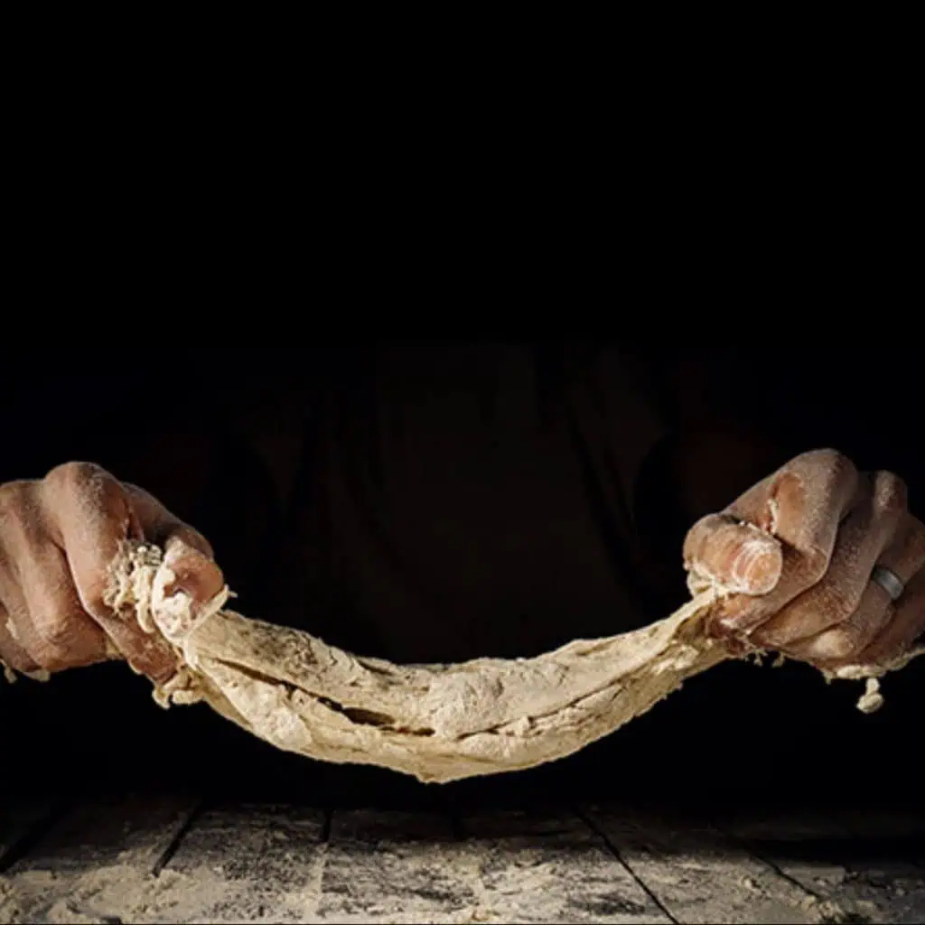 Stretching dough while wearing ring