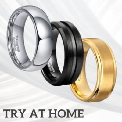 Displaying three rings for men