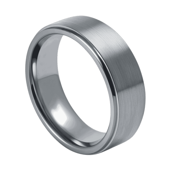 An impressive mens titanium ring. This silver ring for him is perfect as both a mans wedding ring or as a gents fashion statement ring.
