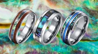 Collection of Shell Rings for Men - Abalone Shell and Mother-of-Pearl