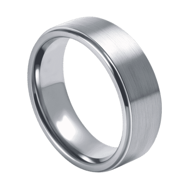 An impressive mens titanium ring. This silver ring for him is perfect as both a mans wedding ring or as a gents fashion statement ring.