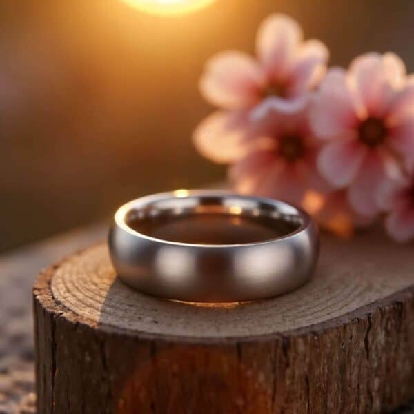 Titanium Male Ring - Brushed Silver