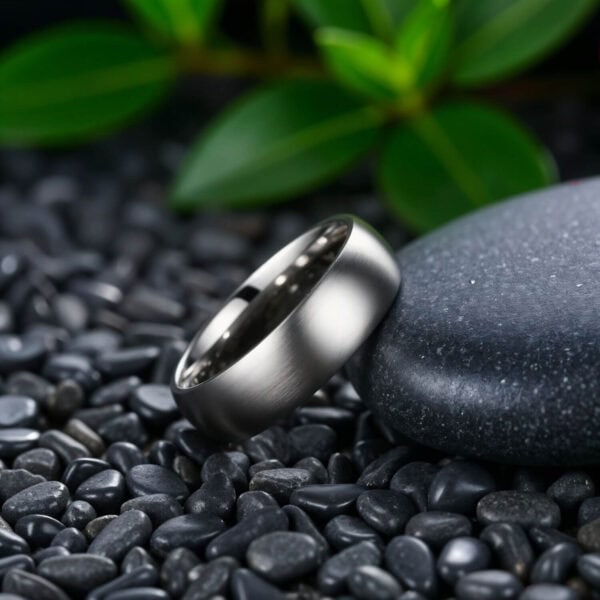 Mans Titanium Ring with Personalised Ring Engraving