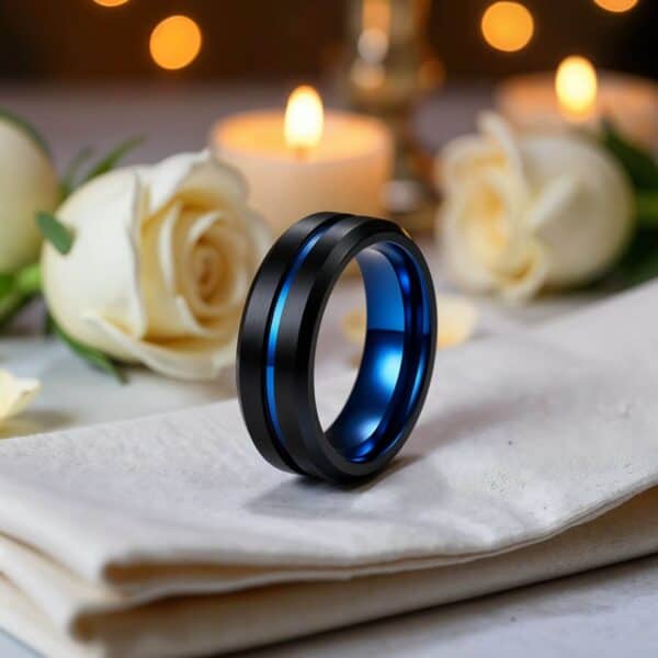 Mens Black Titanium Ring