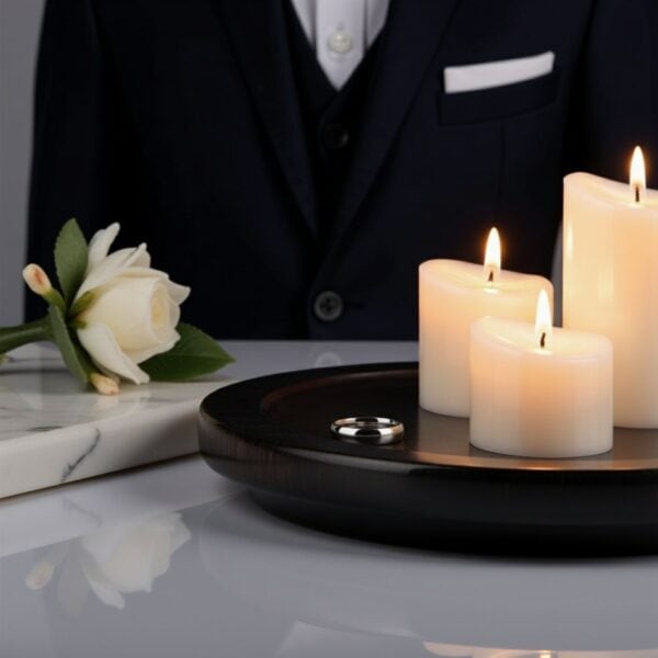 Silver ring for men made with titanium. Perfectly suited as a male wedding ring or engagement band.