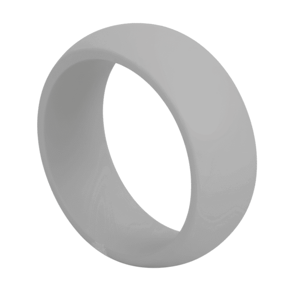 Light grey silicone band for men - Perfect as a mens silicone wedding band