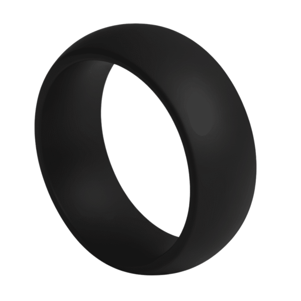 Silicone ring for men. This black silicone band is perfect for men with active lifestyles, flexible and excellent for everyday wear.
