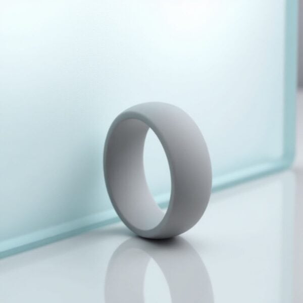 Mens silicone band. This flexible ring for men is slightly domed for extra style and elegance.