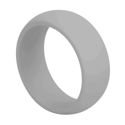 Light grey silicone band for men - Perfect as a mens silicone wedding band