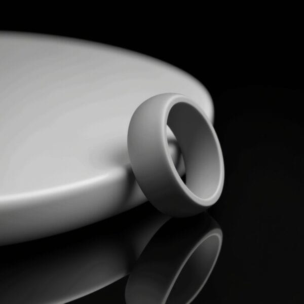 Mens ring for the gym or for everyday wear. A light grey silicone ring for gents.