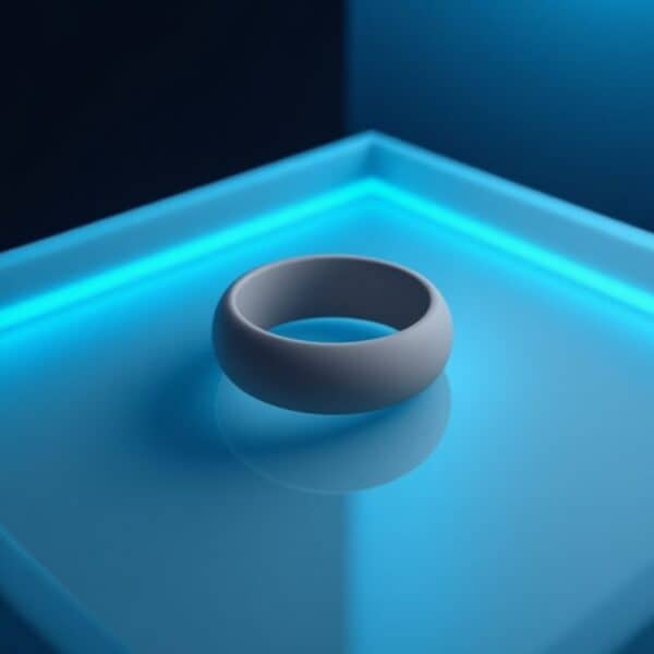 A silicone ring for men - elegant light grey colour