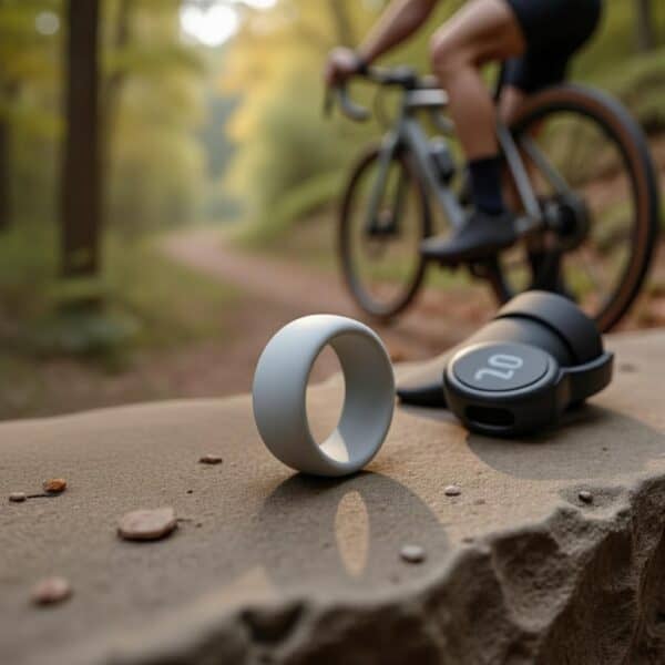 Perfect for sport and exercise, this light grey silicone ring for men is both flexible and ultra safe to wear no matter what you are doing.