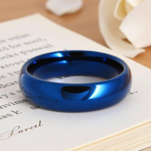 Blue Tungsten Ring for Him