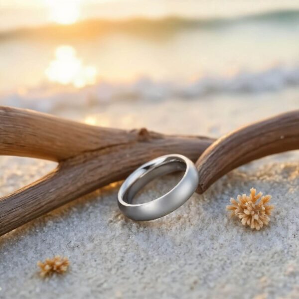 Elegant and thin style mens titanium ring