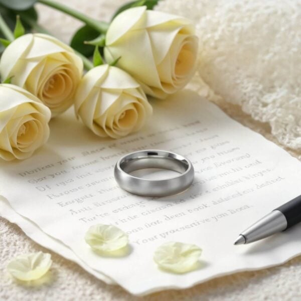 Male Wedding Ring - Titanium Silver Band