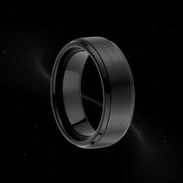 Mans Black Ceramic Ring - Fashion Statement Band
