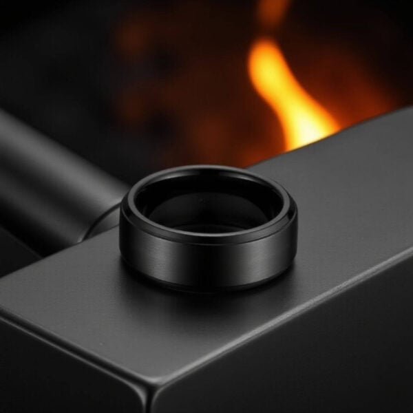 Mens Promise Ring - Black Ceramic Band