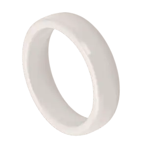 The Snow Drift white ceramic men’s ring — sleek 6mm wedding band, eternity ring, or statement ring for him with personalised engraving option.