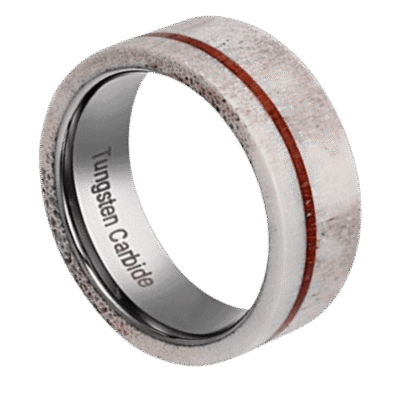 antler bone ring Nimble 8mm silver tungsten