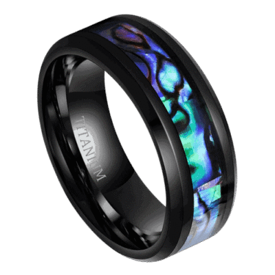 mens black ring for wedding anniversary or engagements. 8mm titanium band in all sizes