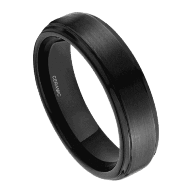 mens black ring in ceramic 6mm or 8mm modern wedding anniversary or engagement band in all sizes