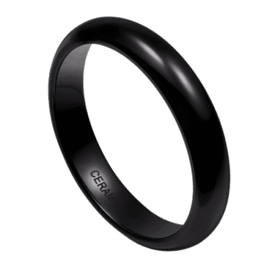 mens black ring thin modern wedding anniversary engagement band 4mm in all sizes