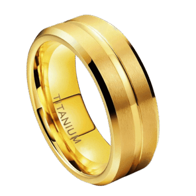 mens gold ring tungsten 6mm or 8mm band for wedding anniversary or engagement