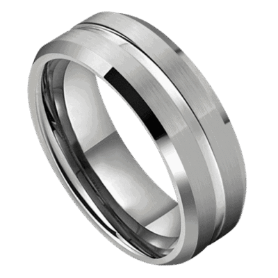 mens silver wedding ring or anniversary and engagement. 6mm or 8mm tunsgten band with brushed silver