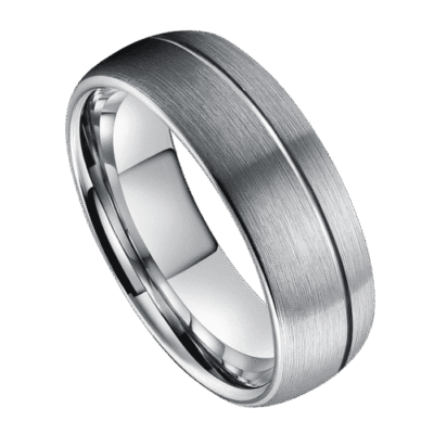 silver mens ring for weddings anniversary engagement tungstenn 7mm width in all sizes