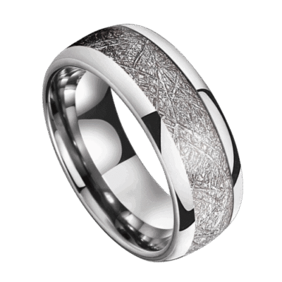 meteorite ring for men silver 6mm 8mm wedding anniversary engagement band in all sizes