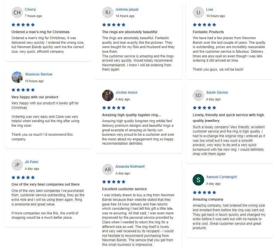 5 Star Reviews for Newman Bands