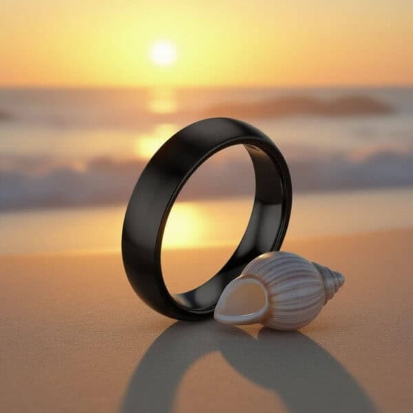 Customizable promise band for Men - Simple Black Titanium look
