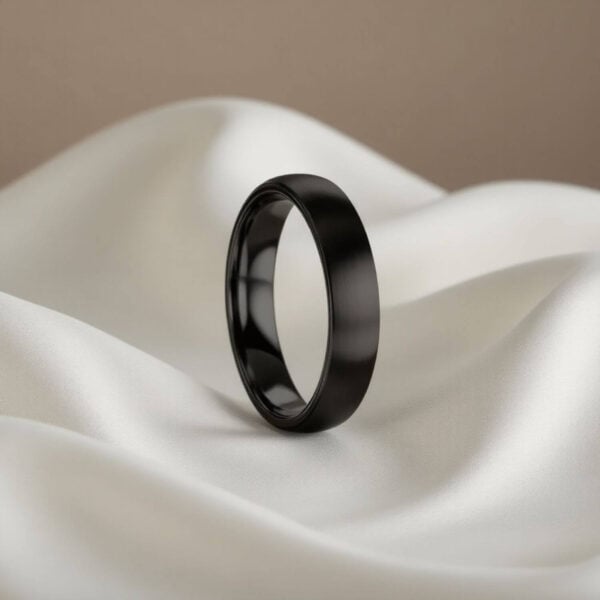 Gentlemen's wedding band with sleek Black titanium look