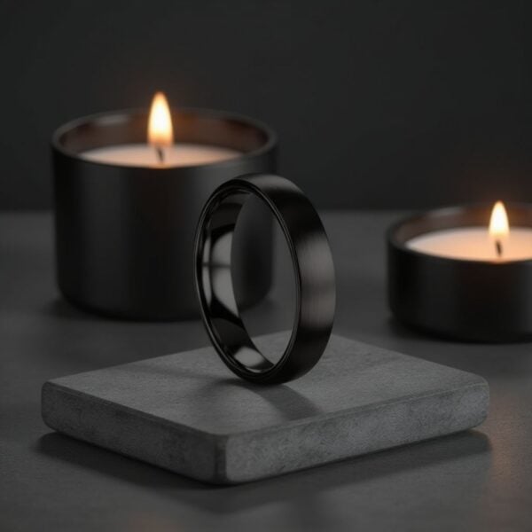 An elegant slim style perfect as a male promise ring or eternity band. 4mm width with a brushed finish.