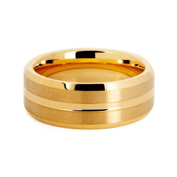 Gent's gold tungsten ring