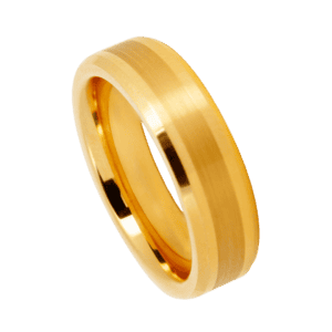 Gold Tungsten Ring for Men
