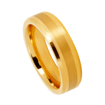 Gold Tungsten Ring for Men