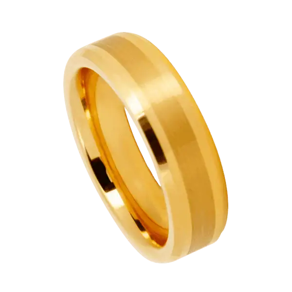 Gold Tungsten Ring for Men