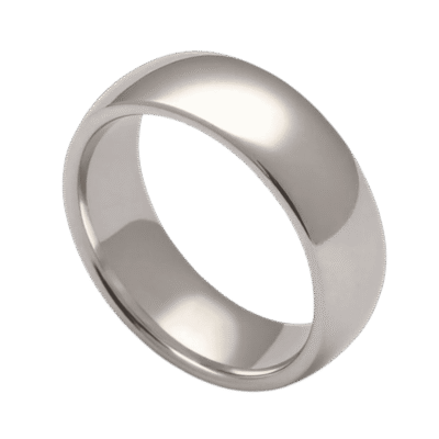 An elegant mans wedding band made with tungsten. This white gold male ring is a classic style and is well suited as a gents wedding ring or engagement ring.